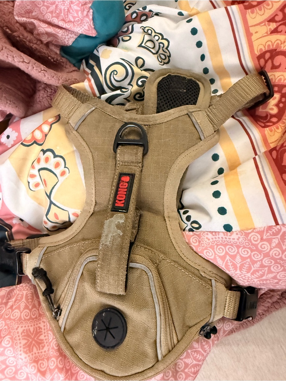 KONG Tan Tactical Dog Harness with Front D-Ring